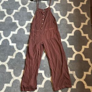 Billabong Brown Casual Jumpsuit with Spaghetti Straps
